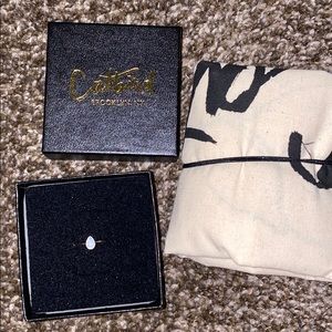 Catbird Opal Teardrop Ring, Solid 14k Gold